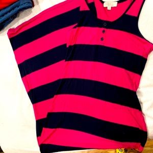 Pink and navy blue long Tub dress